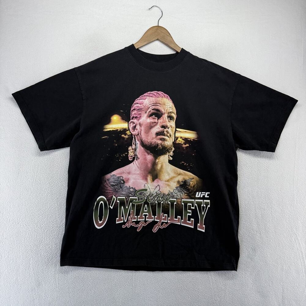 Sean Omalley Shirt men's large Black UFC Suga Graphic Double Sided MMA Jiu Jitsu